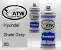 Preview: Hyundai, Shale Gray, 8S: 400ml Sprühdose + 400ml Klarlack - Set, von ATW Autoteile West.